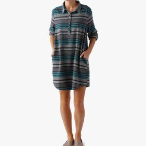 Patagonia Heywood flannel dress striped organic cotton size XS gorpcore